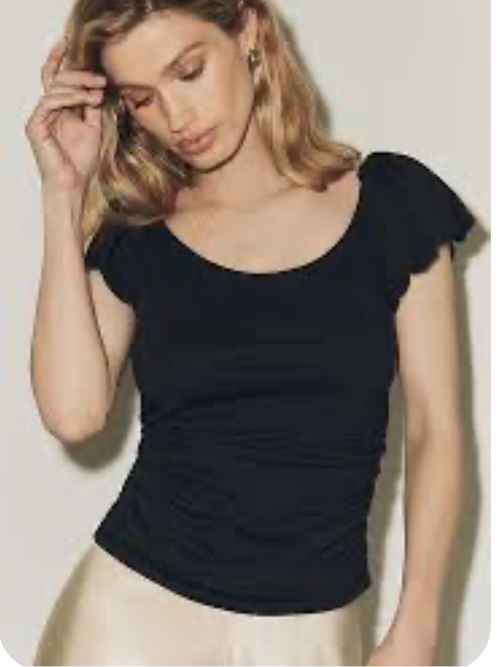 Anthropologie Maeve Black Scoop Neck Top